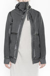 BORIS BIDJAN SABERI Dark Grey Hooded Jacket WZIPPER2 FTO00002